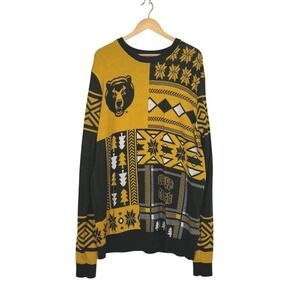Baylor Bears Sweater 2XL Gold Green Patchwork NCAA Ugly Holiday Knit BU College